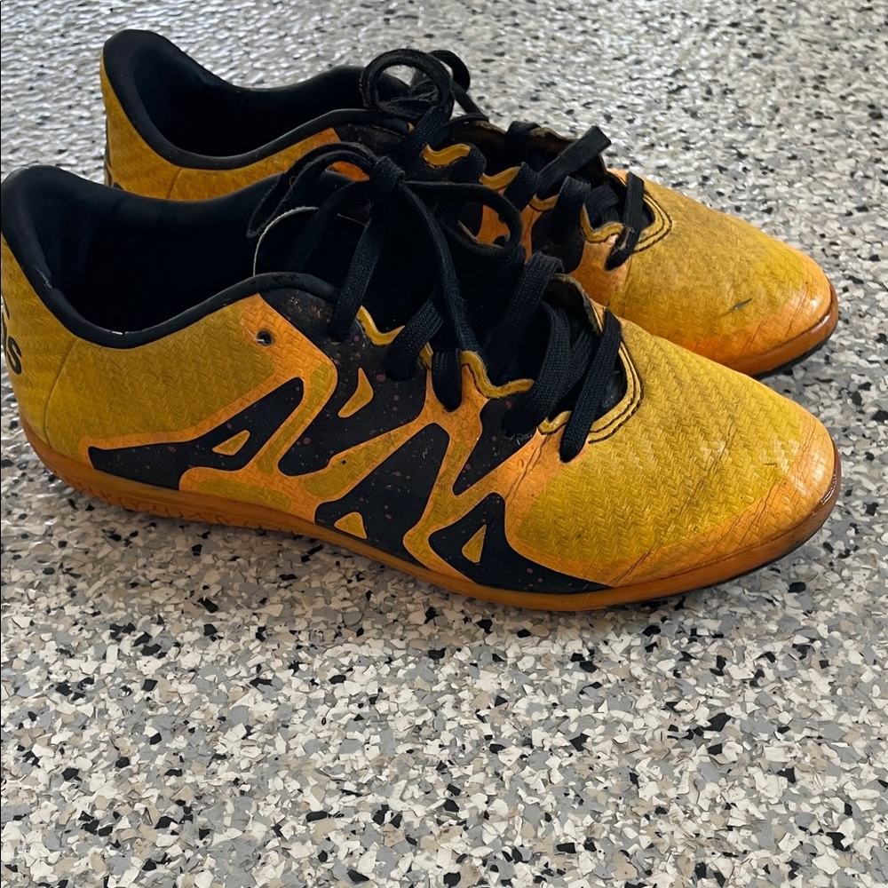 adidas Yellow and Black Indoor Soccer Shoes